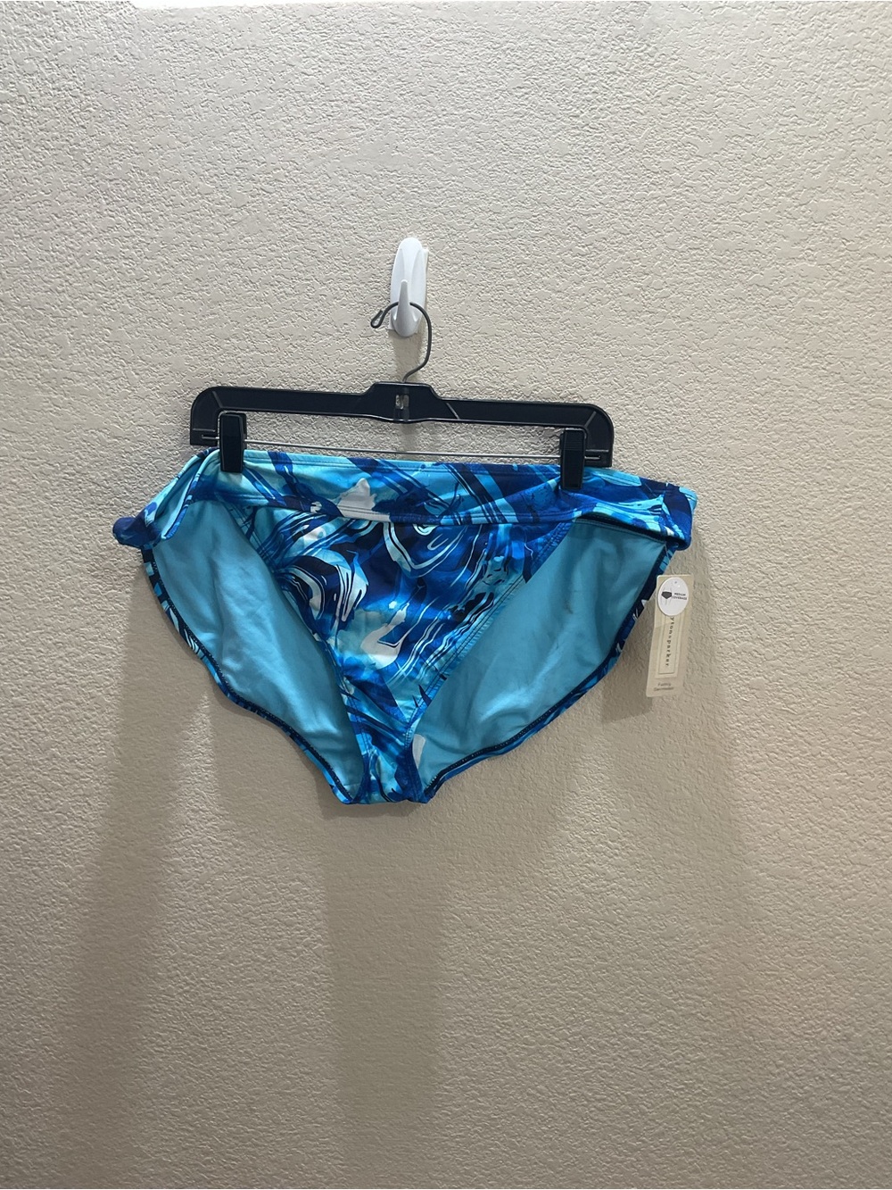 Blue Swirl Tie-Side Women's Swim Bottoms